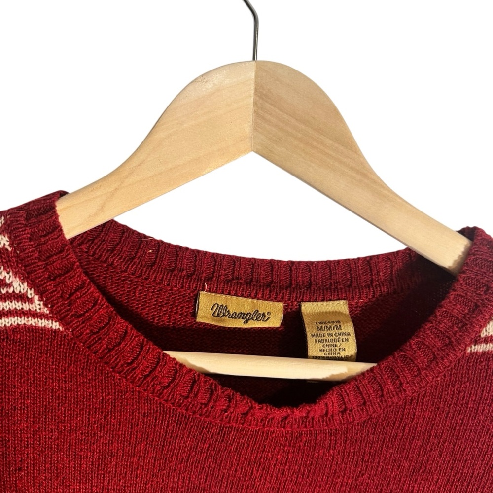 Wrangler Retro Aztec Eagle Sweater Knit Southwestern Design Red Size Medium - Picture 4 of 4